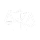 Logo Kancelarii Radcy Prawnego Konrad Izdebski – waga sprawiedliwości z literą K